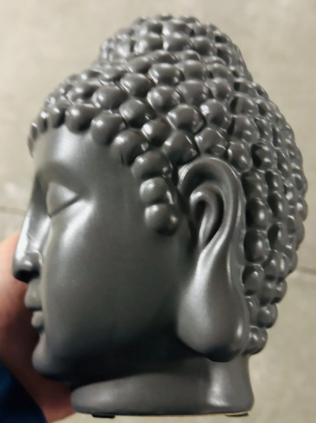 Grey Buddha Head Statue thumbnail