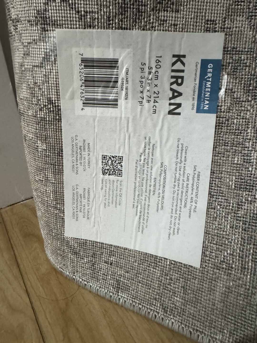 Kiran Area Rug - Blue & Grey- 5'3" x 7' - photo 5