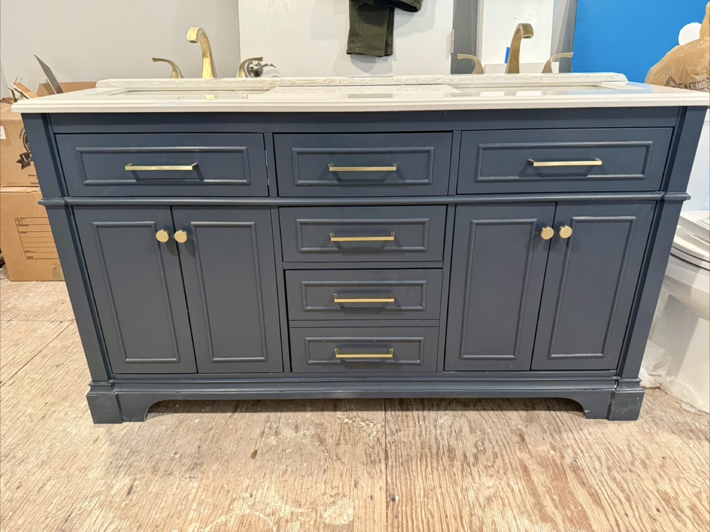 Double Vanity Bathroom - Dark Blue