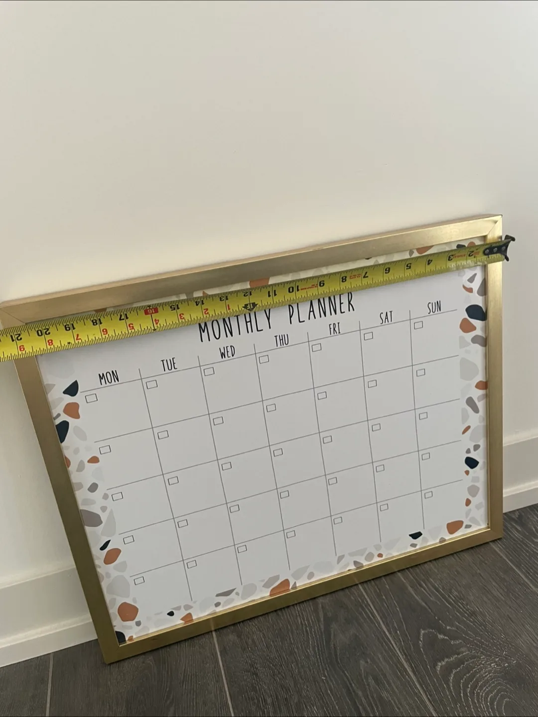 Gold Framed Monthly Planner Dry Erase Board image indicator(3)