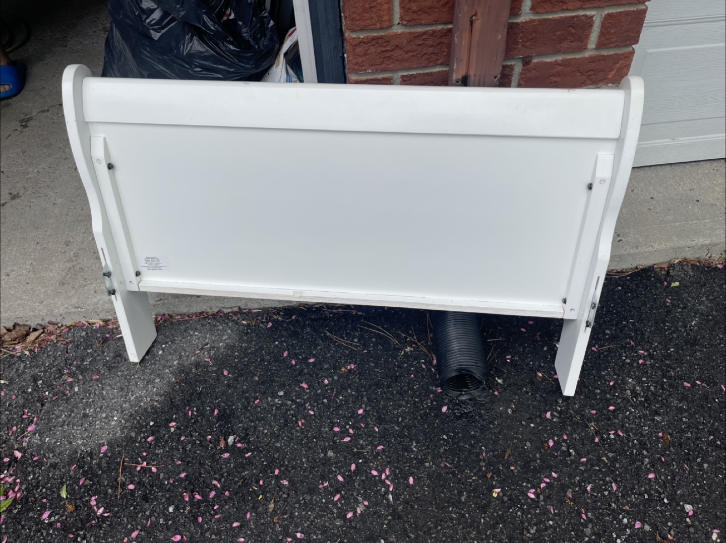 White Double Sleigh Bed Headboard and Box Spring - photo 2
