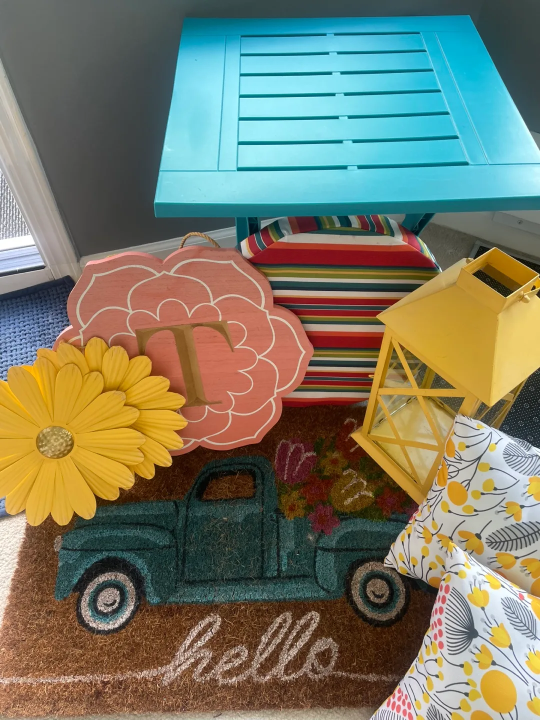 Spring Decor Bundle: Table, Pillows, Doormat, Wall Decor thumbnail