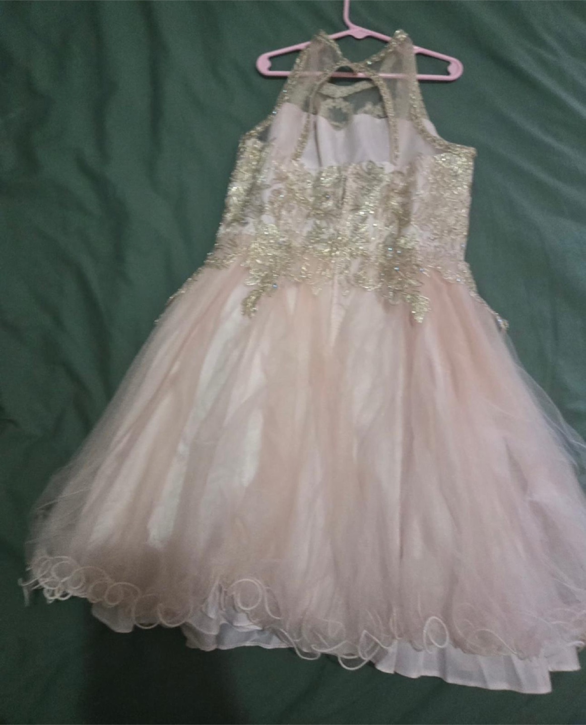 Rare Editions Pink Gold Beaded Special Occasion Dress Size 16 - photo 4
