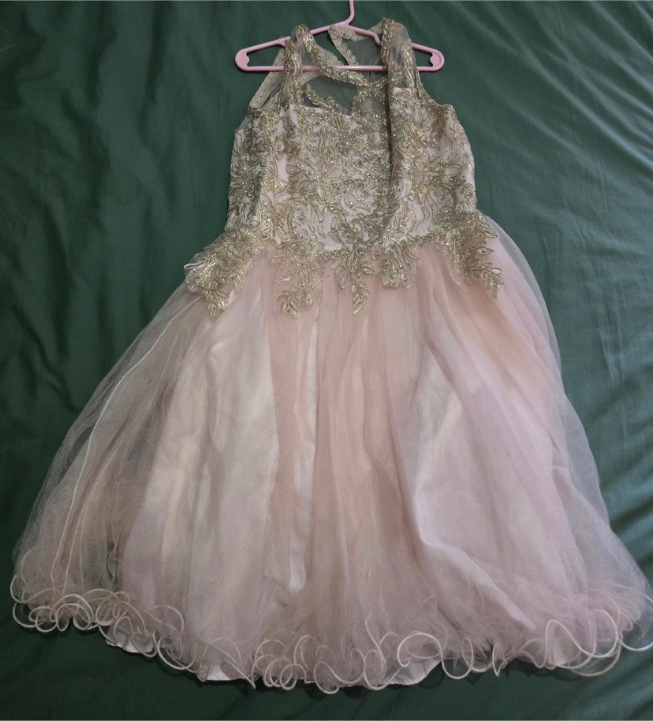 Rare Editions Pink Gold Beaded Special Occasion Dress Size 16 - photo 2