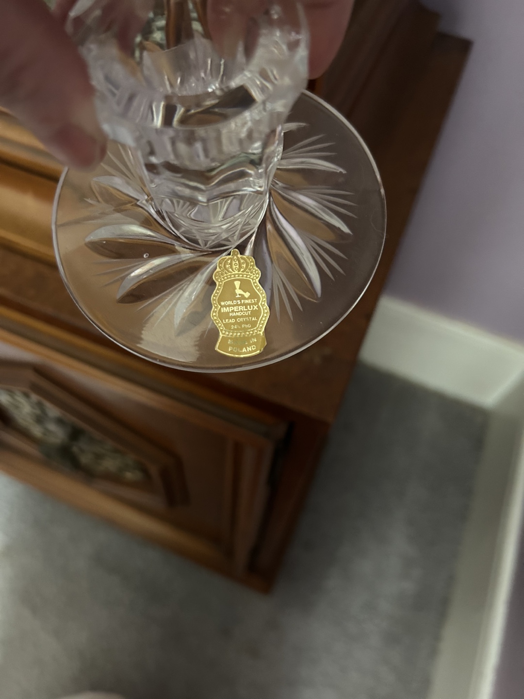 2 Lead pinwheel crystal candle holders - photo 4