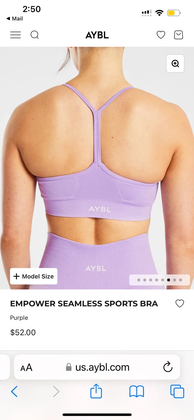 Brand New AYBL Sports Bra and Shorts Set - Lilac image indicator(4)
