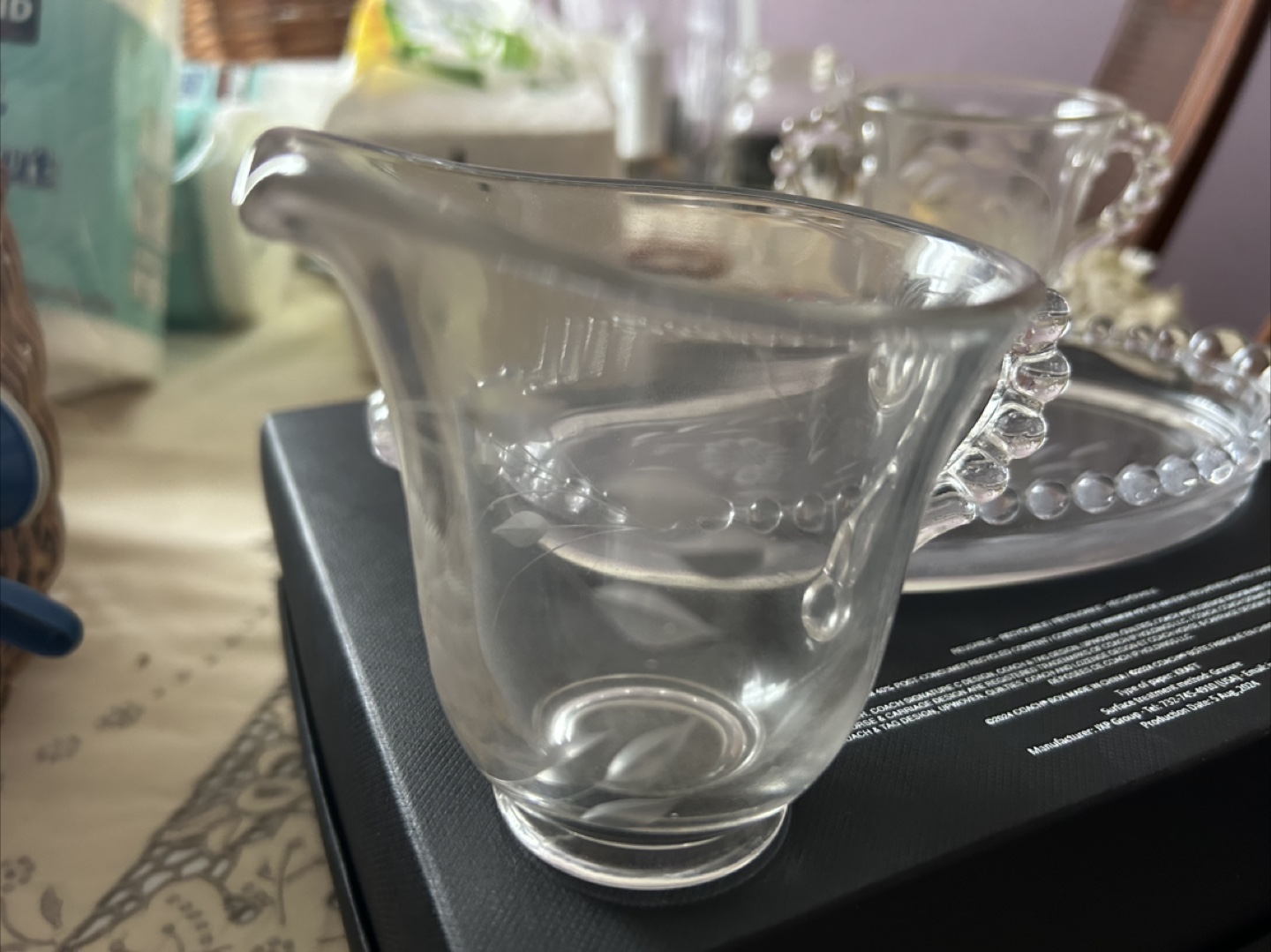 Glass sugar and creamer set - photo 3
