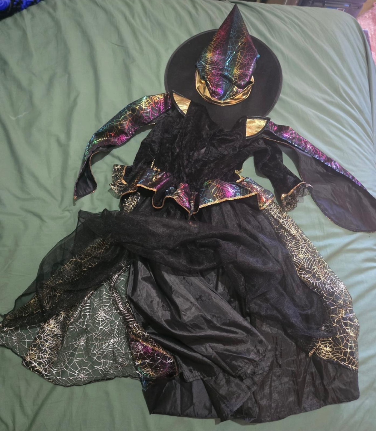 Girls Rainbow Witch Costume Size M - photo 2