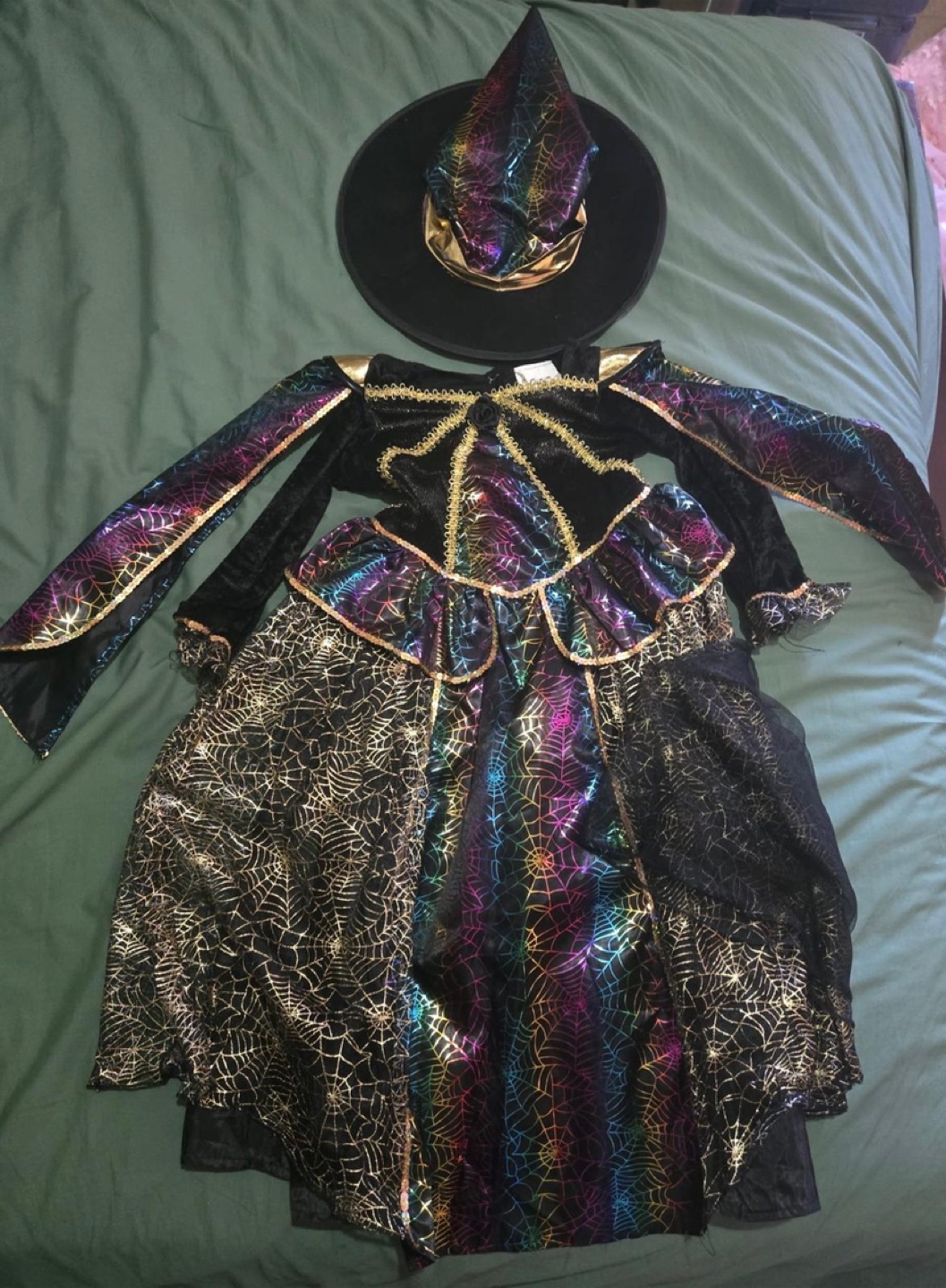 Girls Rainbow Witch Costume Size M