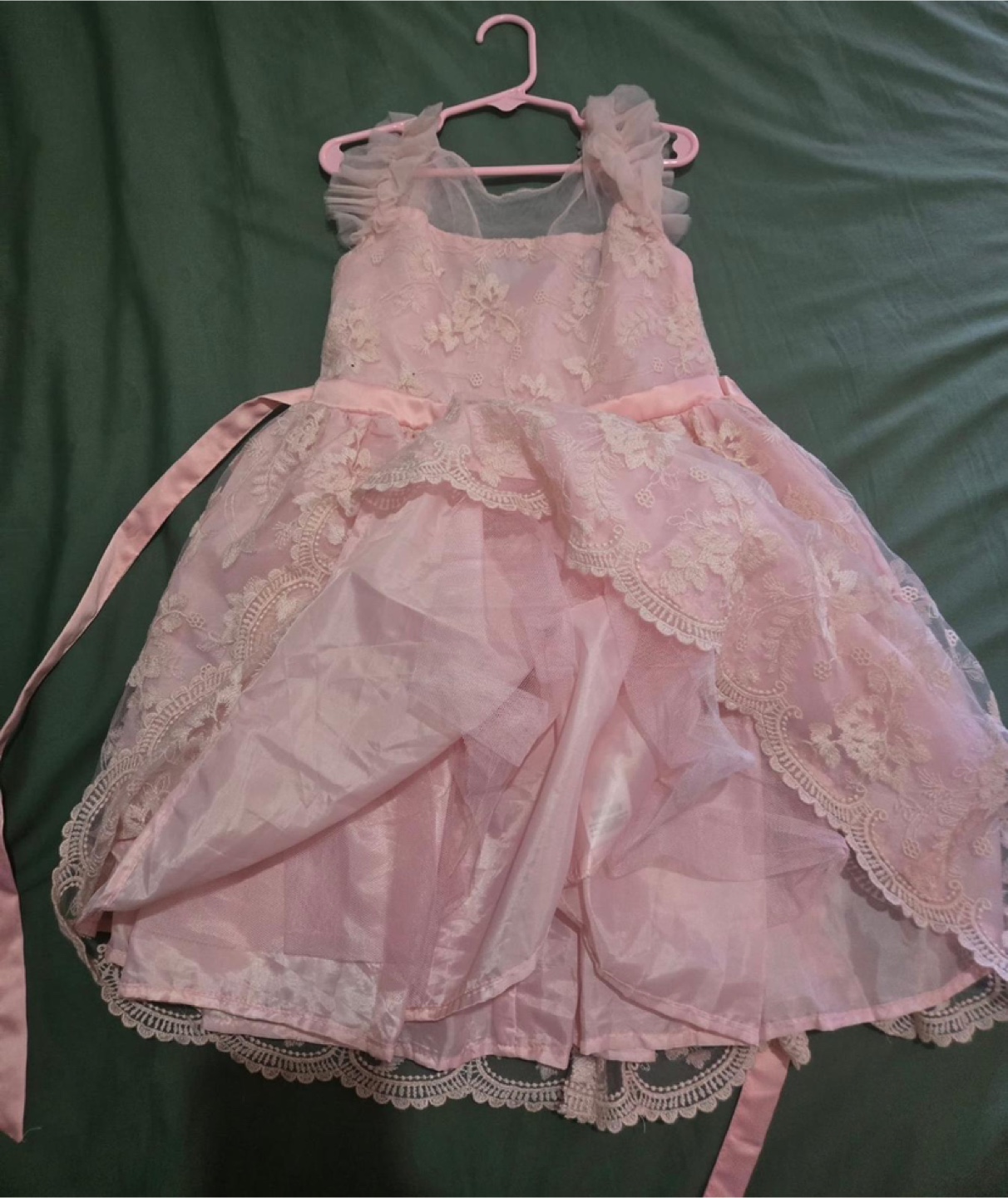 Girls Pink Lace Dress Size 6X - photo 3