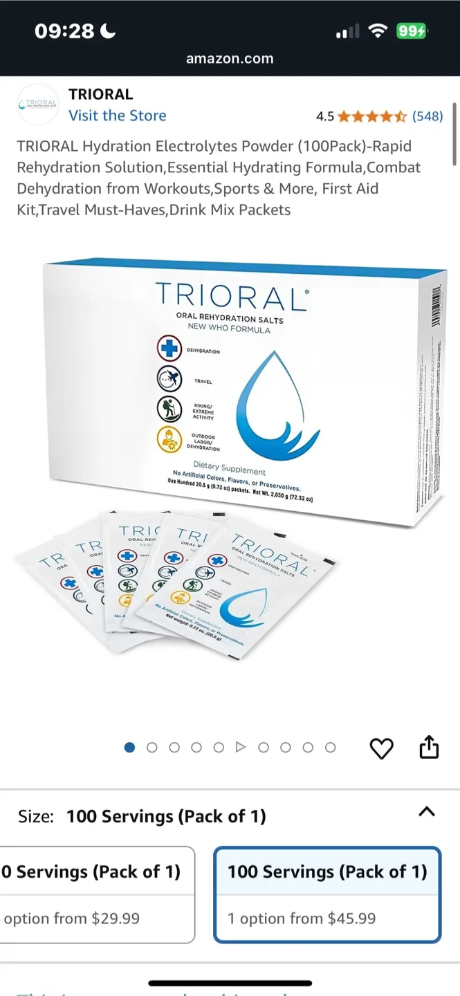 Trioral Hydration Electrolyte Powder - 100 Packets thumbnail