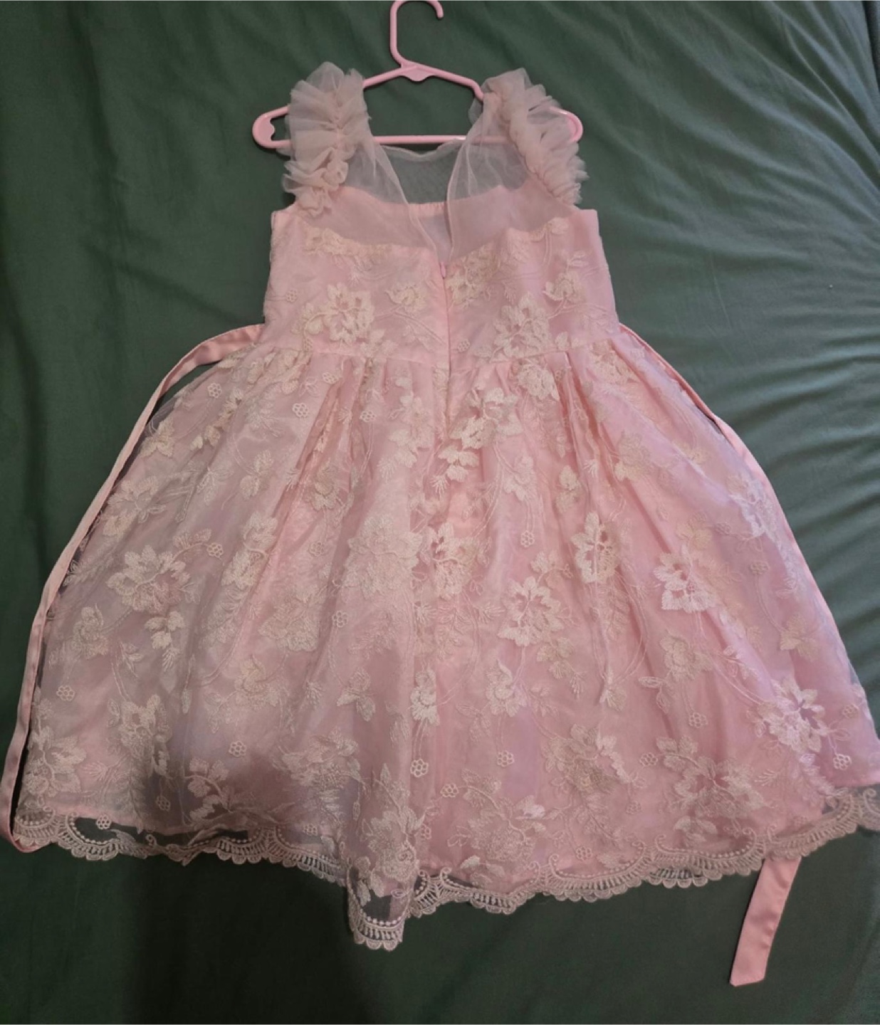 Badgley Mischka Girls Pink Lace Dress Size 6X - photo 2