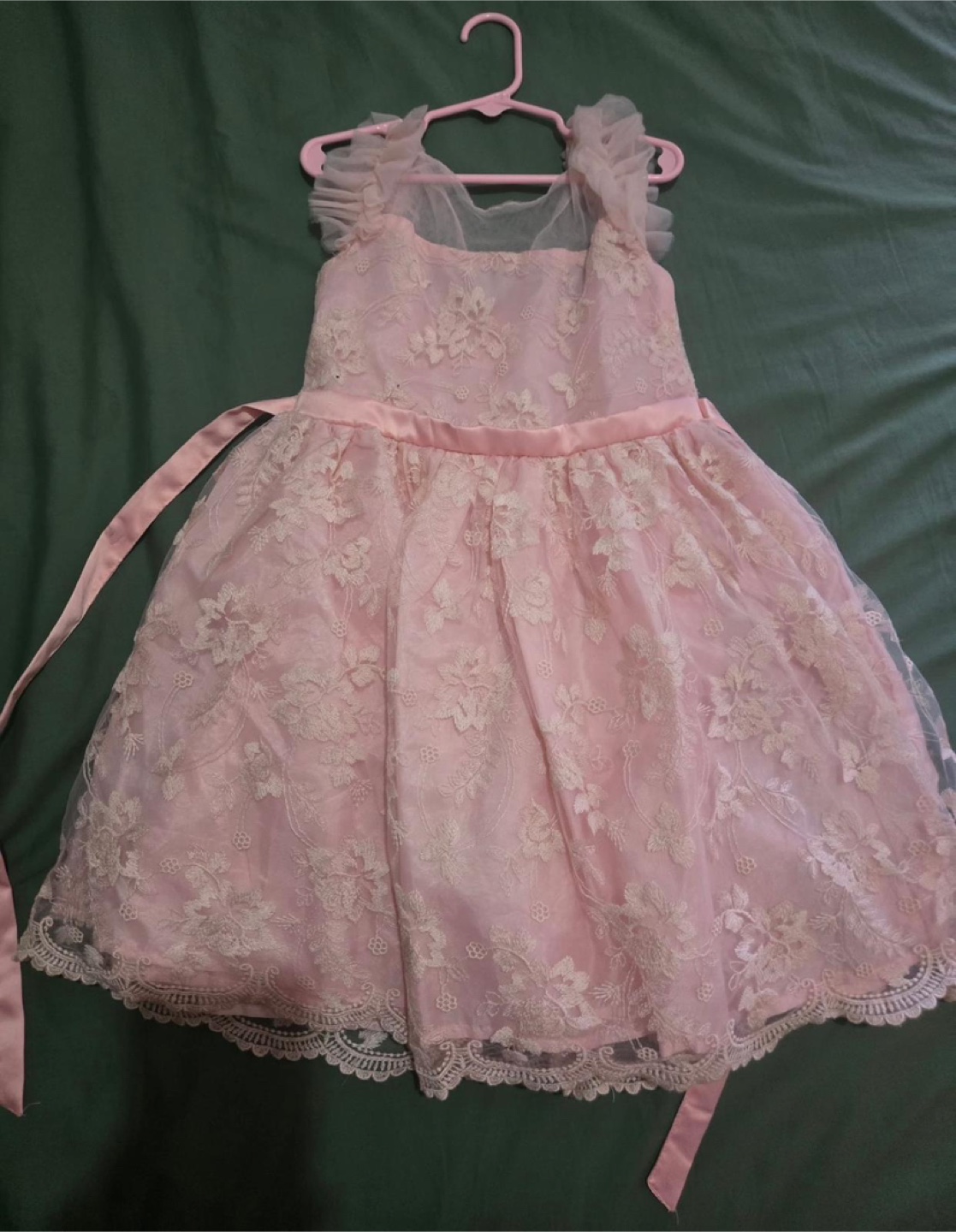 Badgley Mischka Girls Pink Lace Dress Size 6X - photo 4