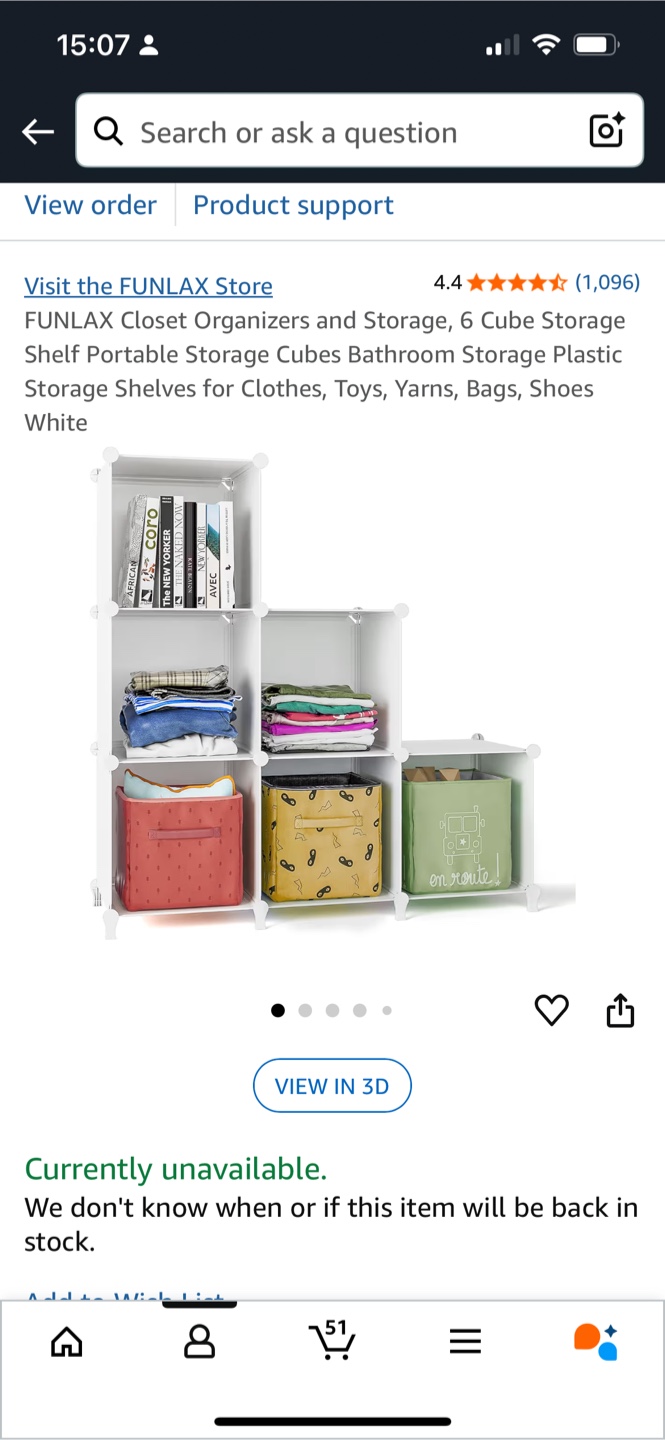 FUNLAX 6 Cube Storage Organizer