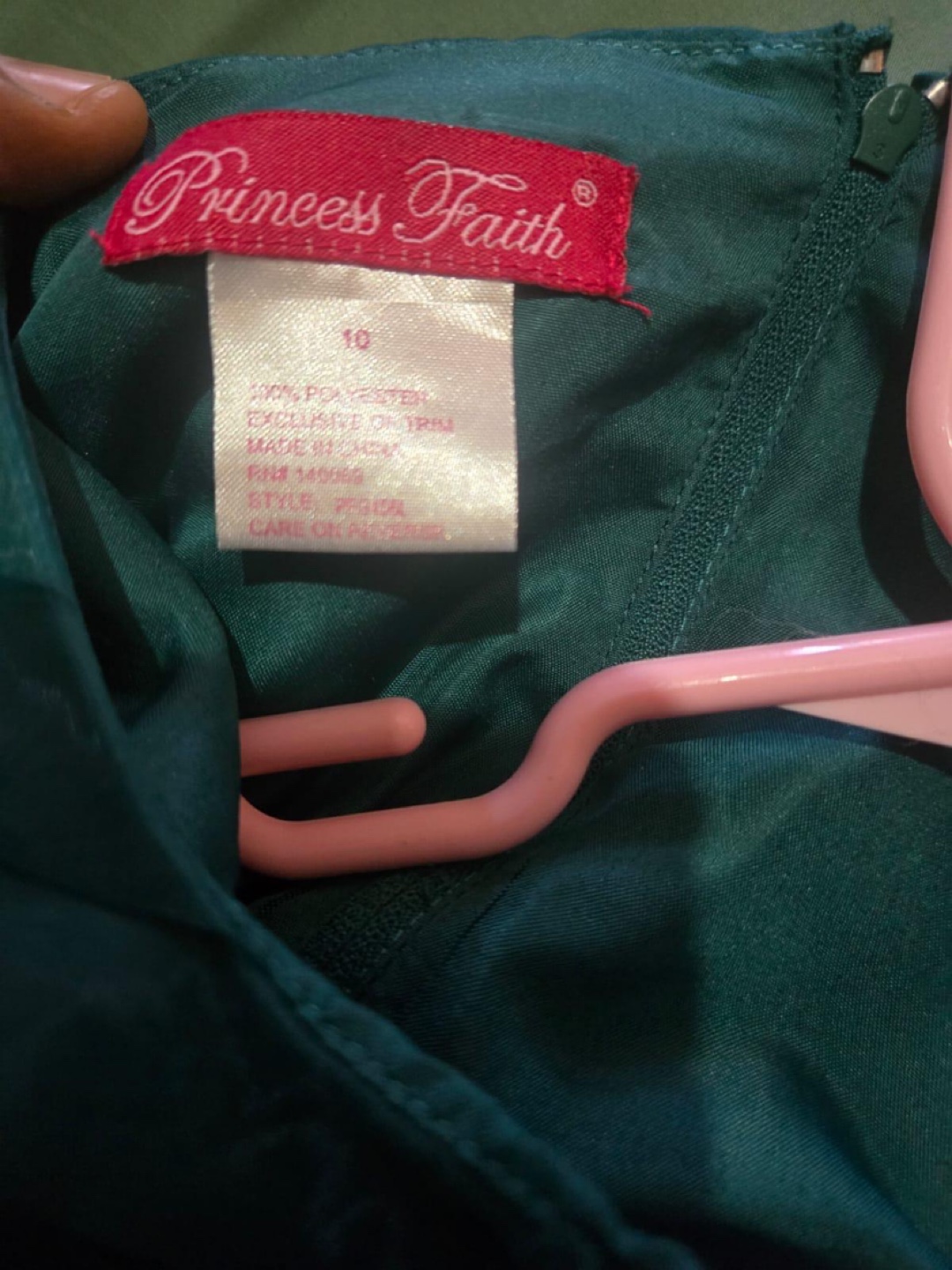 Princess Faith Girls Emerald Green Party Dress Size 10