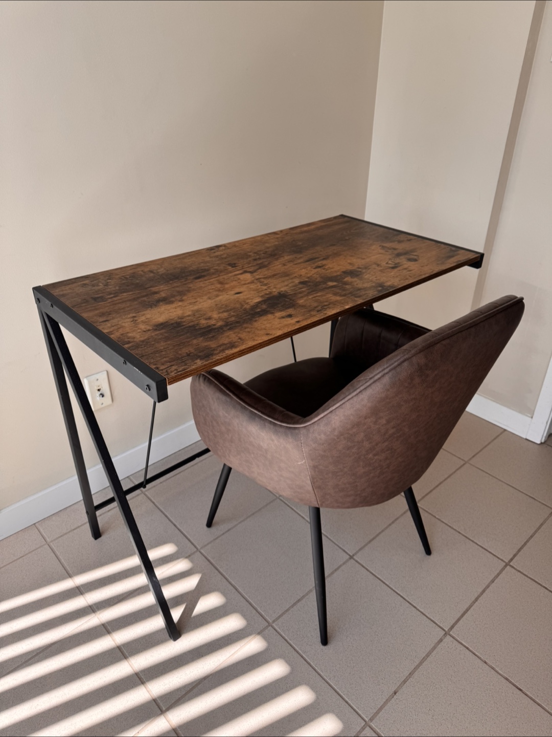 Industrial Style Desk and Armchair Set