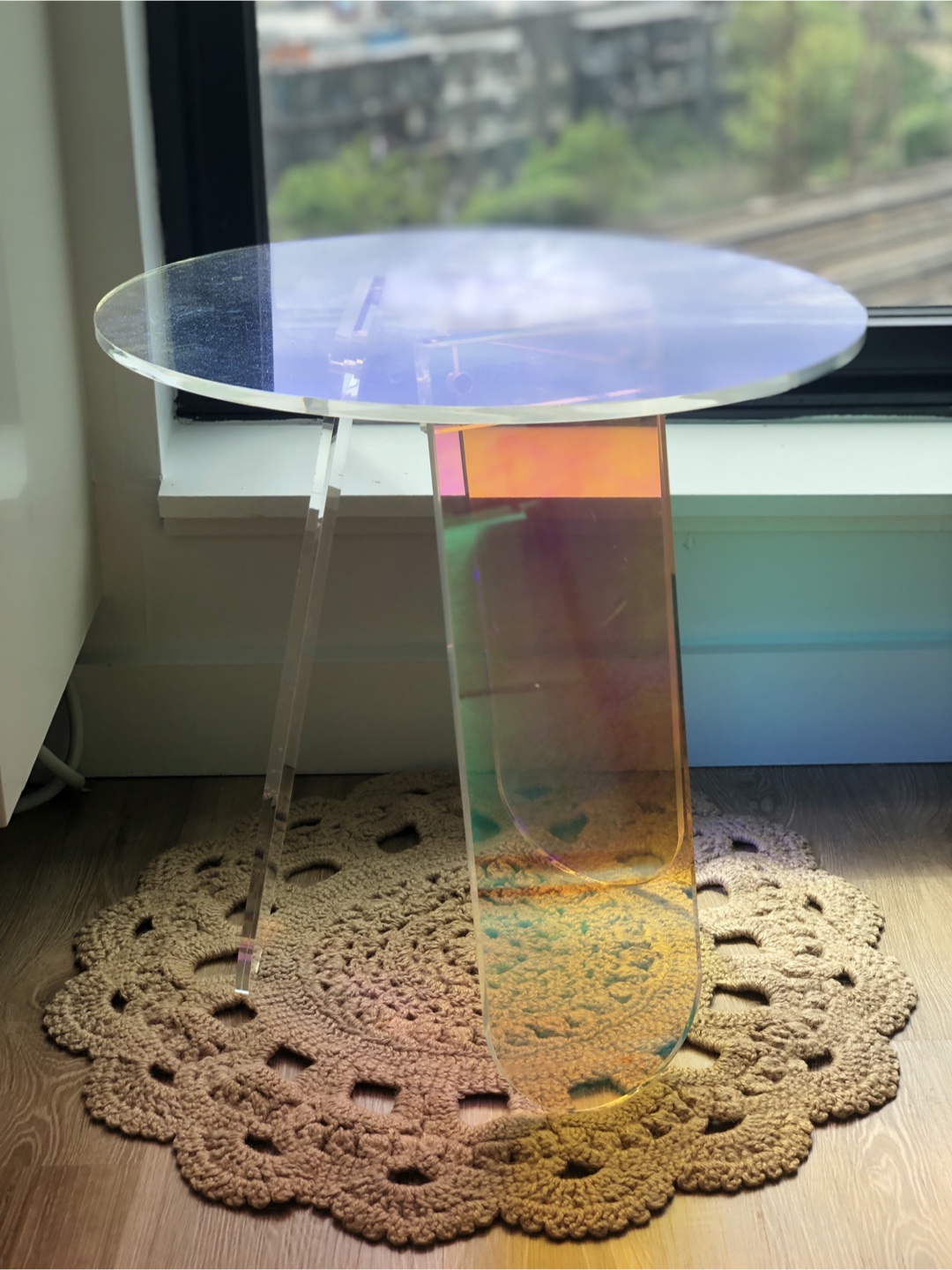 Iridescent Acrylic Side Table