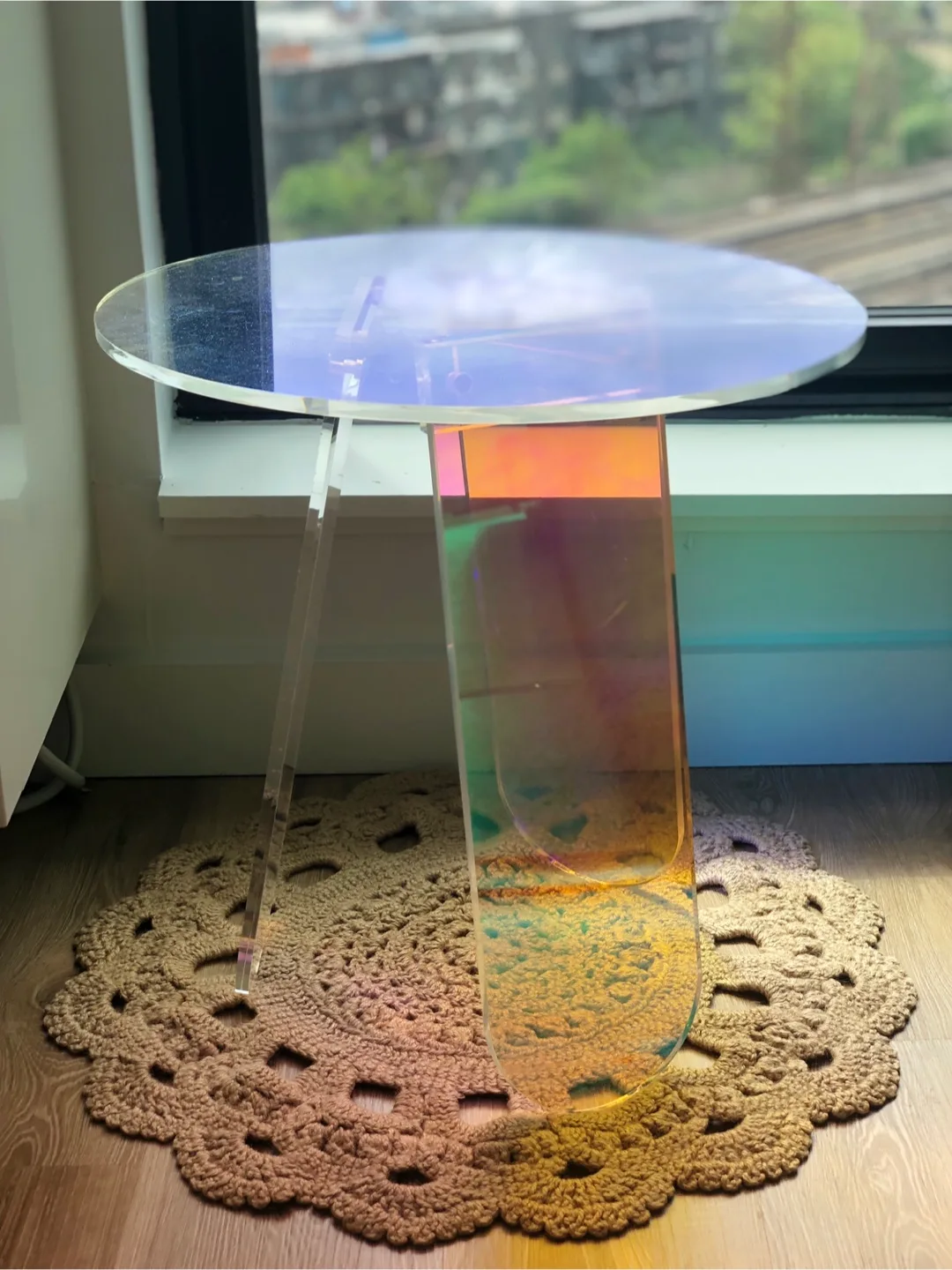Iridescent Acrylic Side Table thumbnail