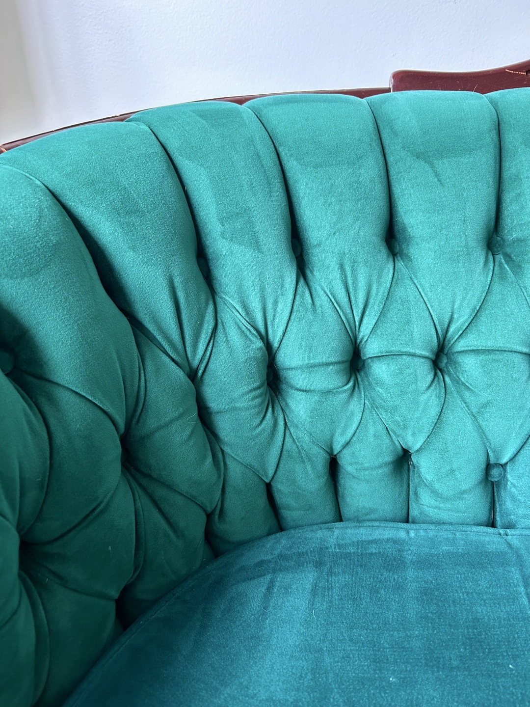 Antique Emerald Green Velvet Sofa - photo 4