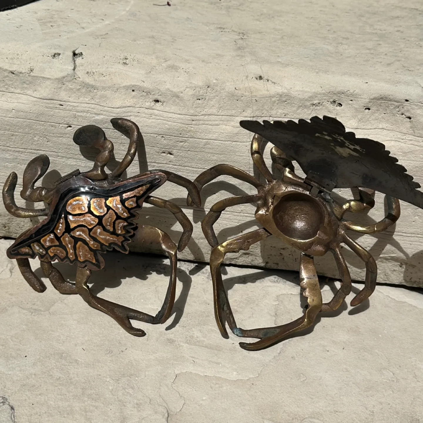 Vintage Brass Crab Ashtrays (Pair) thumbnail