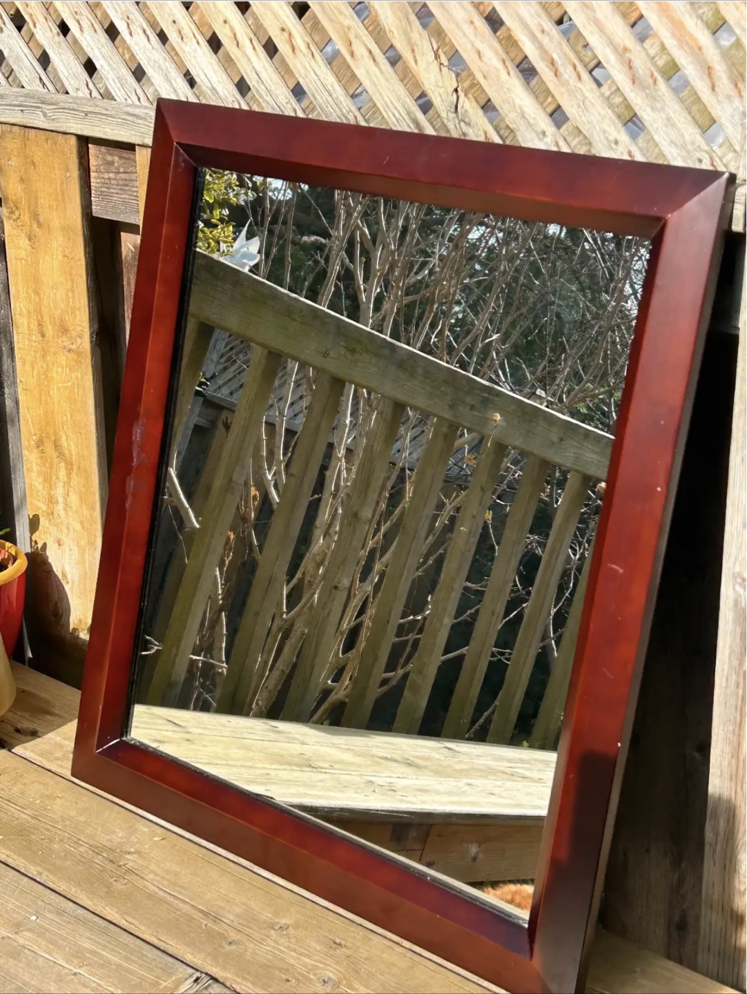 Dark Brown Framed Wall Mirror - photo 2