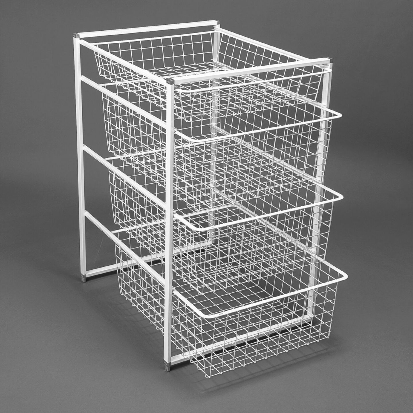 White 4-Tier Wire Basket Organizer
