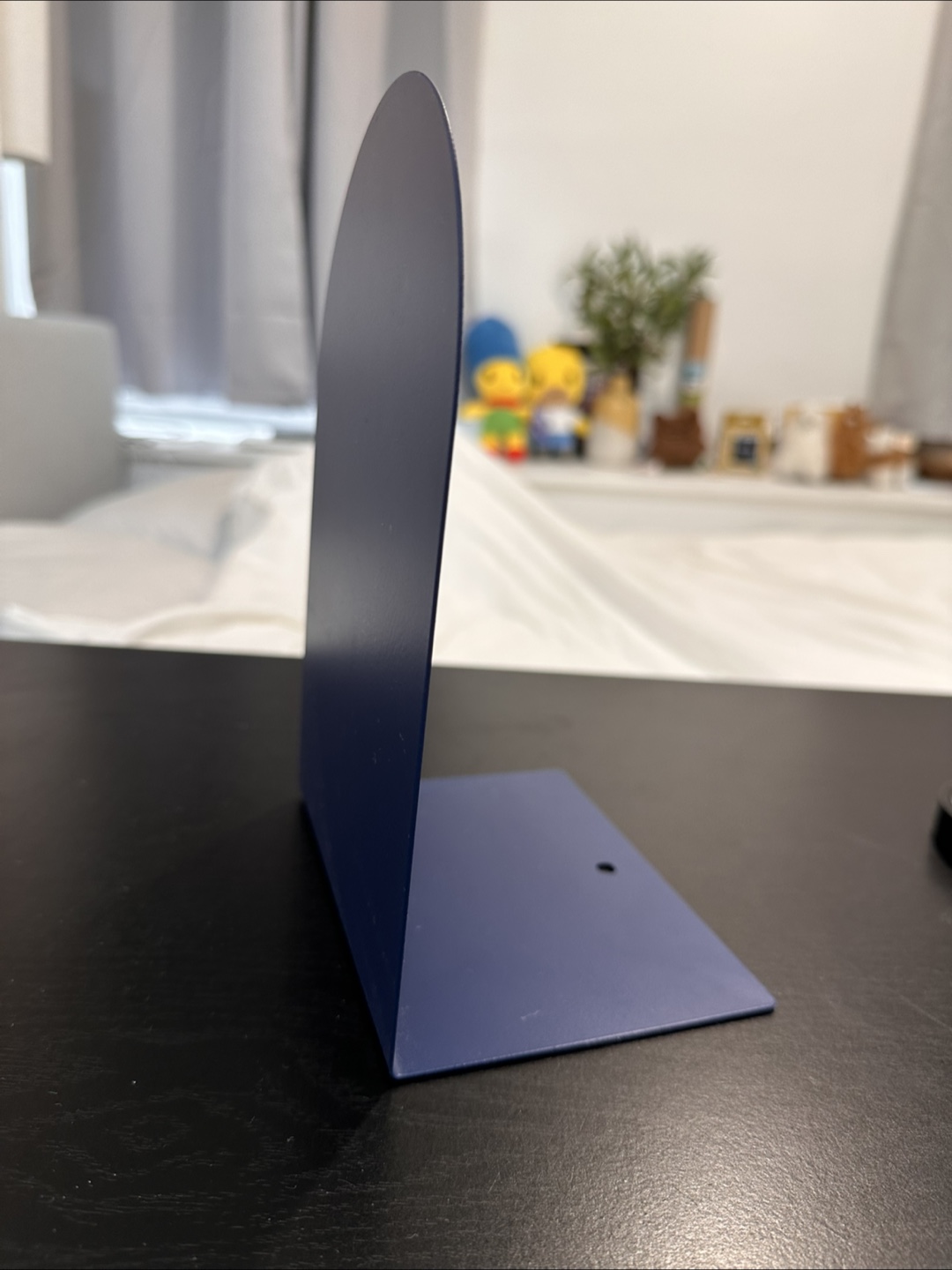 Set of Four Dark Blue Metal Bookends