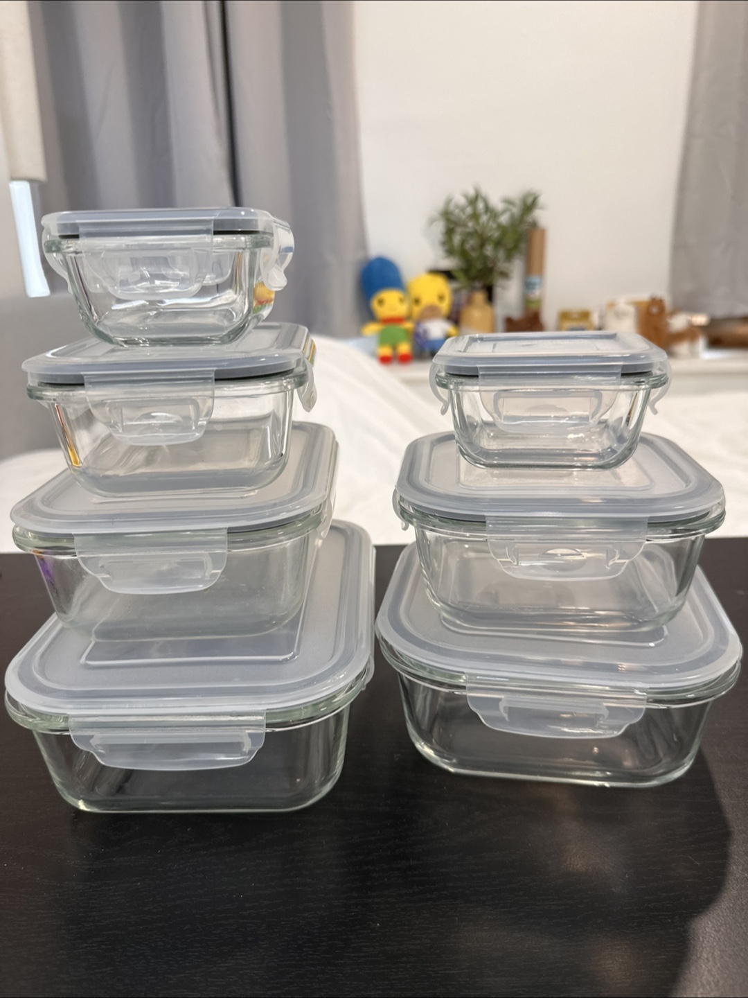 Set of 8 Glass Food Storage Containers with Lids