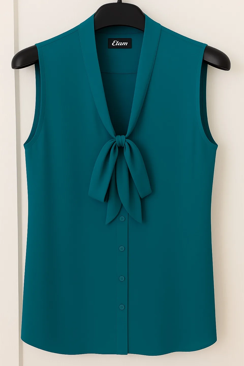 Teal Sleeveless Blouse from French brand Etam (Paris) image indicator(2)