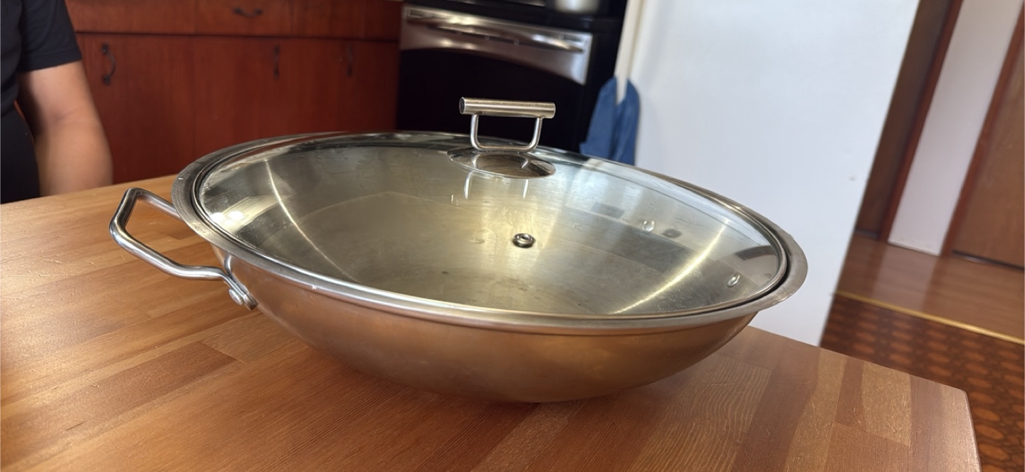 Stainless Steel Wok with Glass Lid