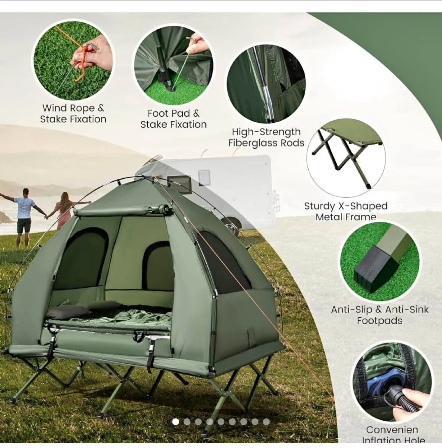 5-in-1 Multifunctional Outdoor Cot Tent image indicator(2)