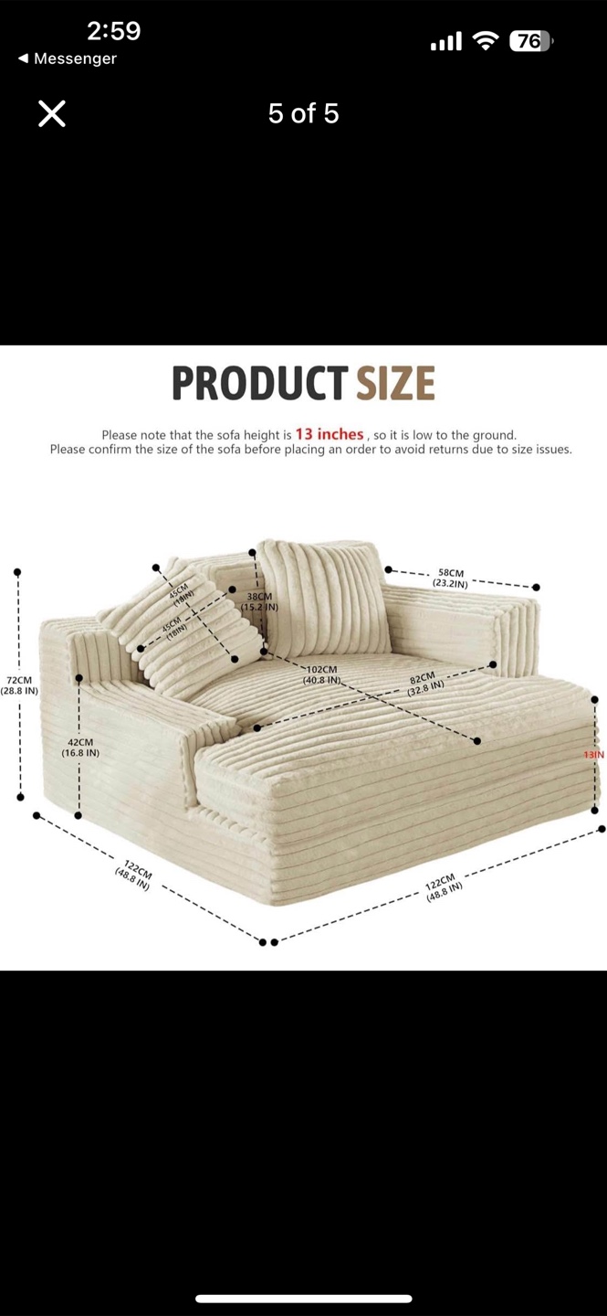 Cream-Colored Sofa with Pillows - photo 5