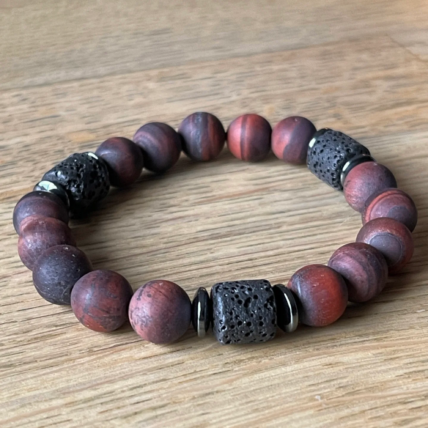 Red Tiger’s Eye & Lava Rock bracelet thumbnail