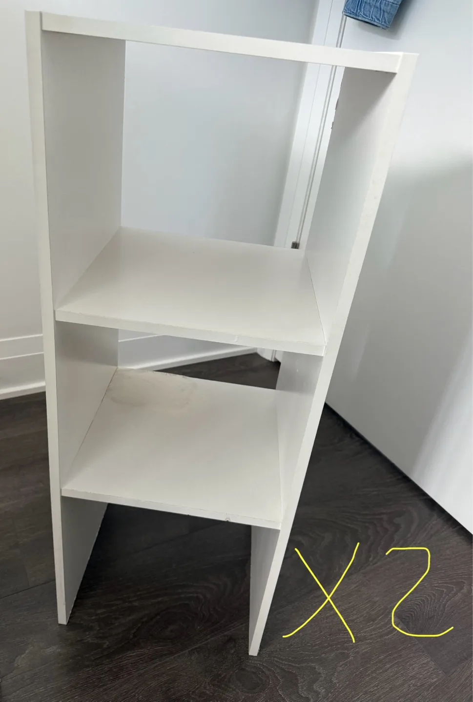 Pair of White 2 Shelf Storage Units thumbnail