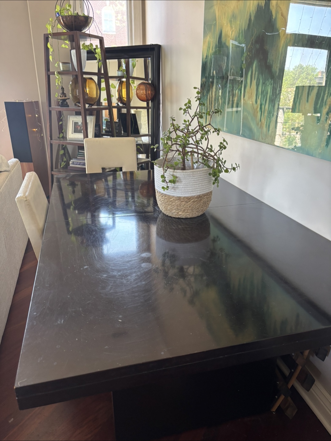 Extendable Dark Wood Dining Table - photo 2