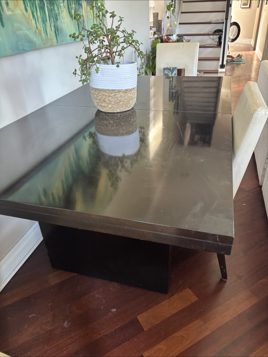 Extendable Dark Wood Dining Table