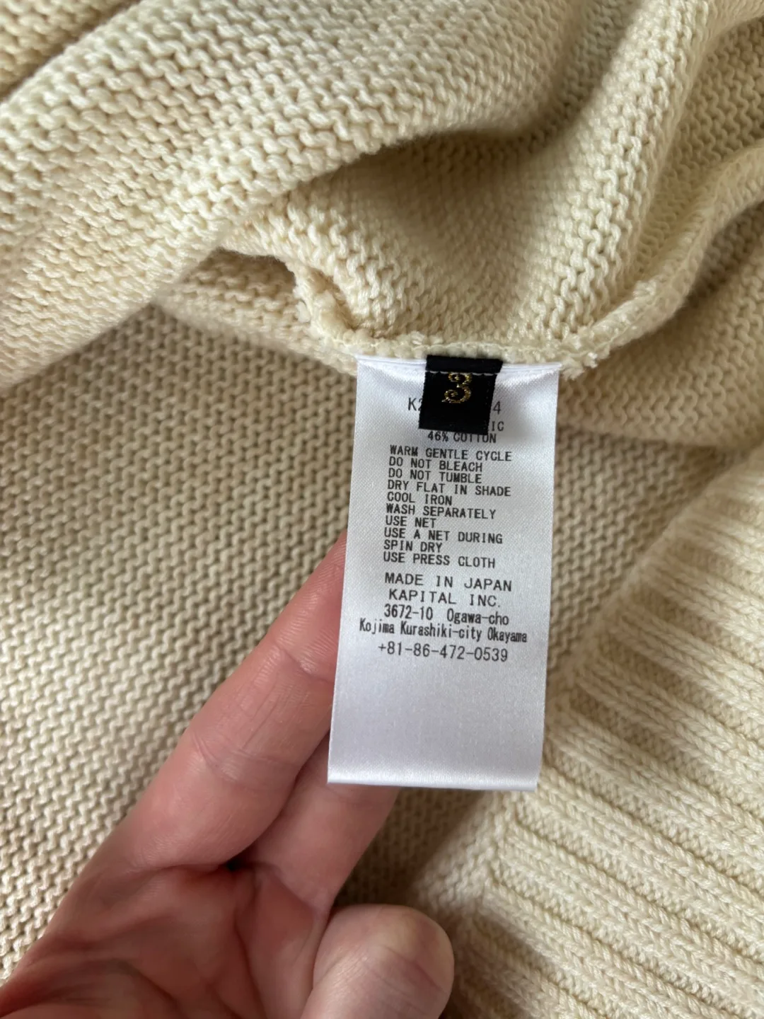 Kapital 5G Cotton Knit Hippie Sleeve Sweater image indicator(6)