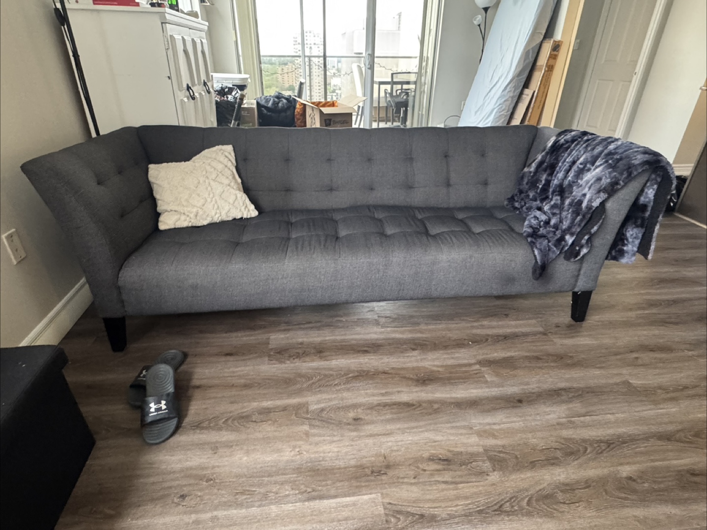 Grey fabric sofa