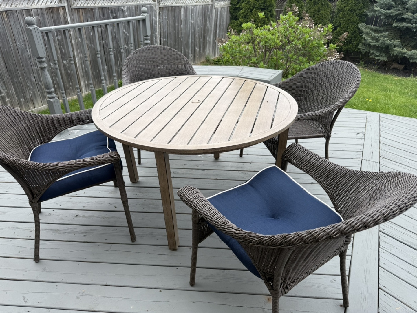 Wicker Patio Set - 4 Chairs and Table