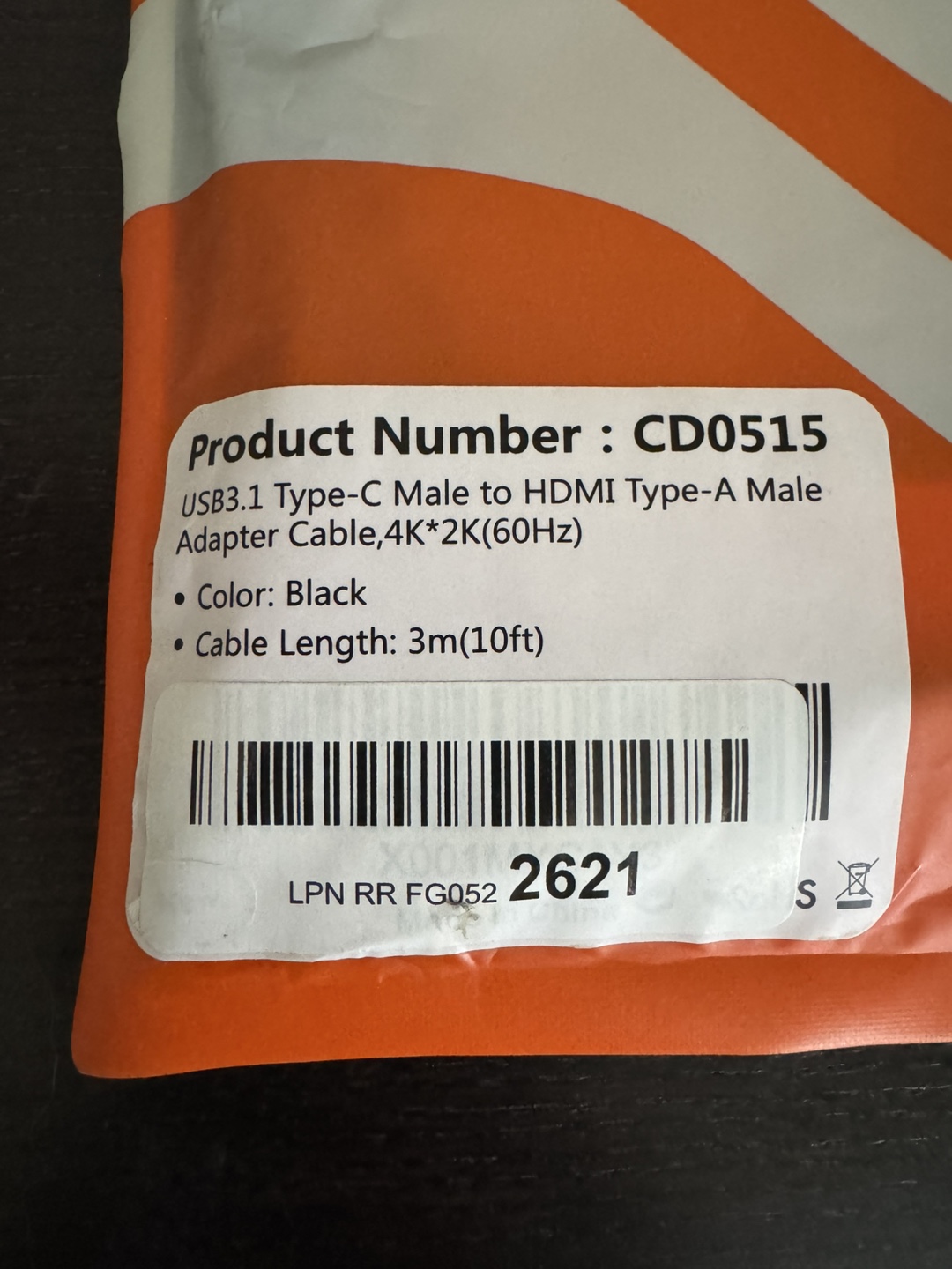 USB3.1 Type-C Male to HDMI Adapter Cable - 3m (10ft) - photo 2