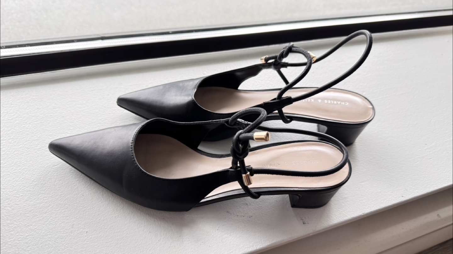 Charles & Keith Black Pointed Toe Heels - photo 3
