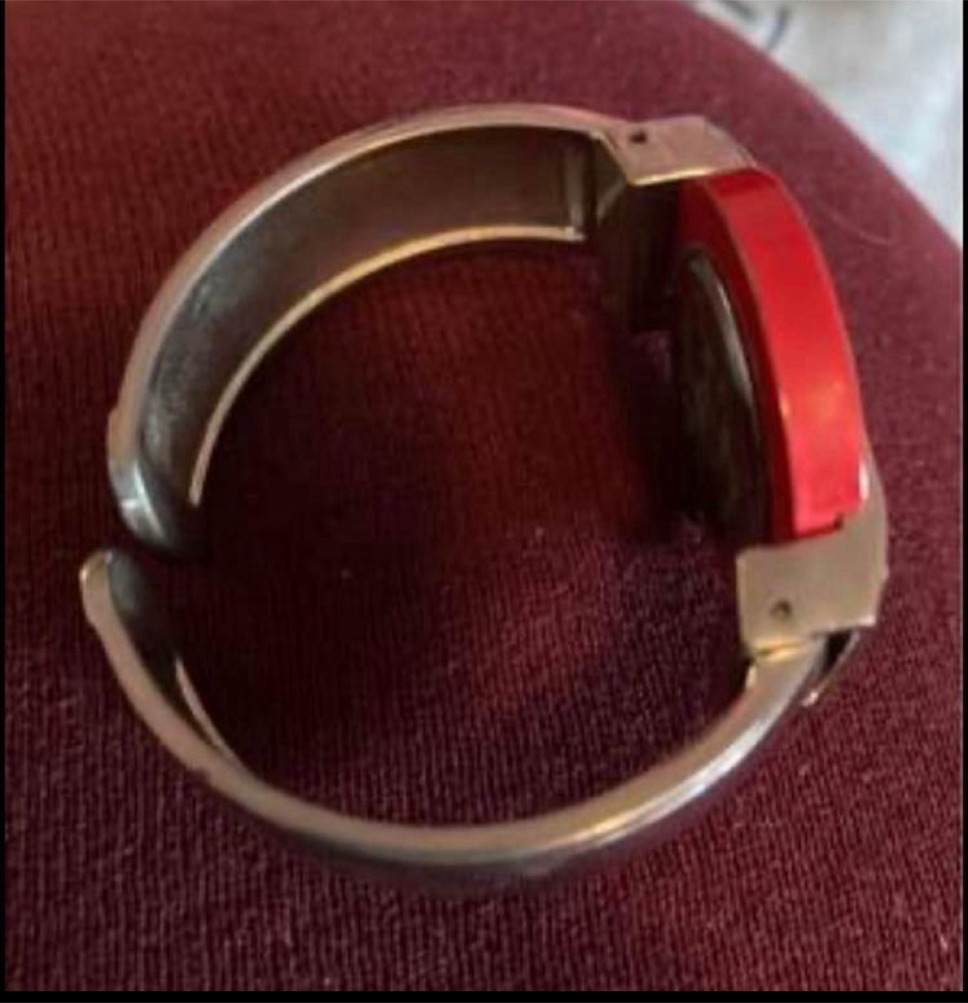 Red Bangle Watch with Rhinestones - photo 2