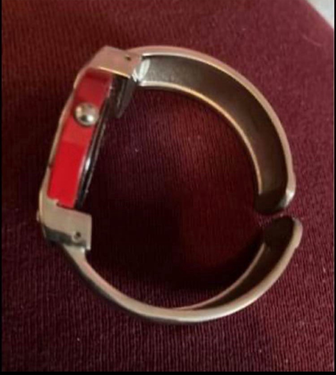 Red Bangle Watch with Rhinestones - photo 3