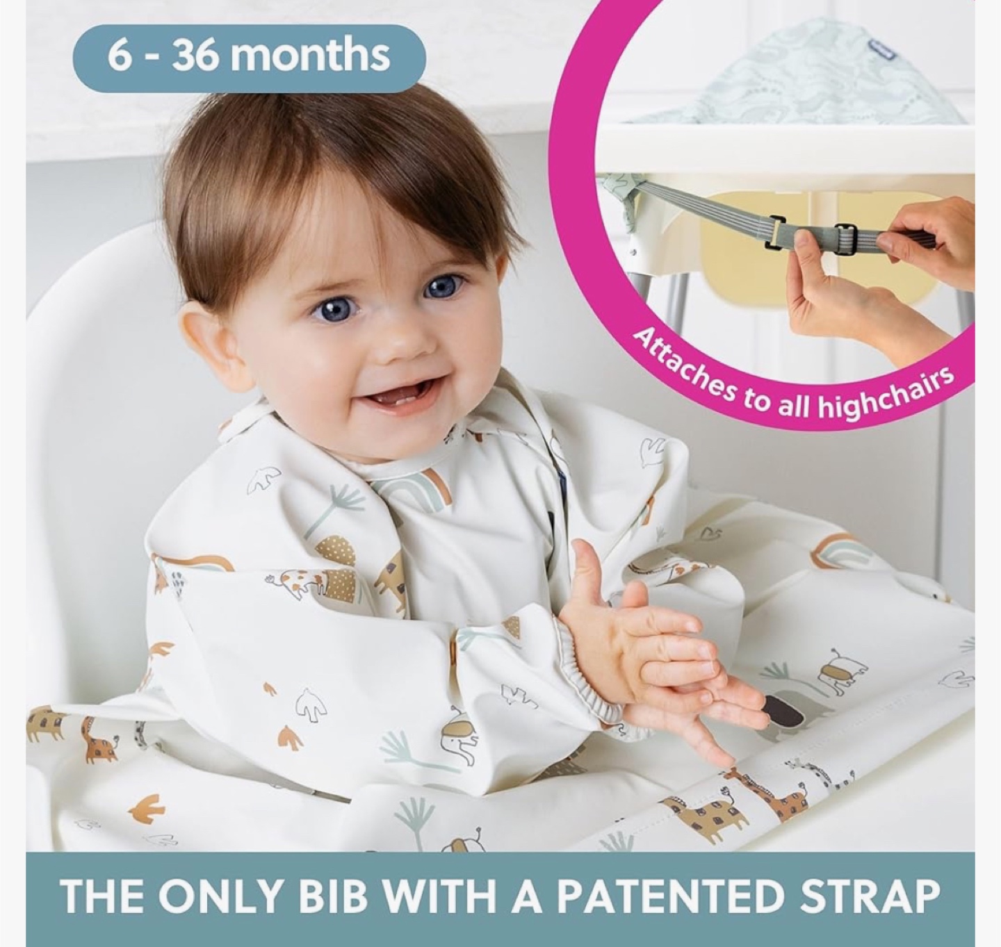 Bibado Toddler children Waterproof Feeding Apron Bib Smock - photo 4