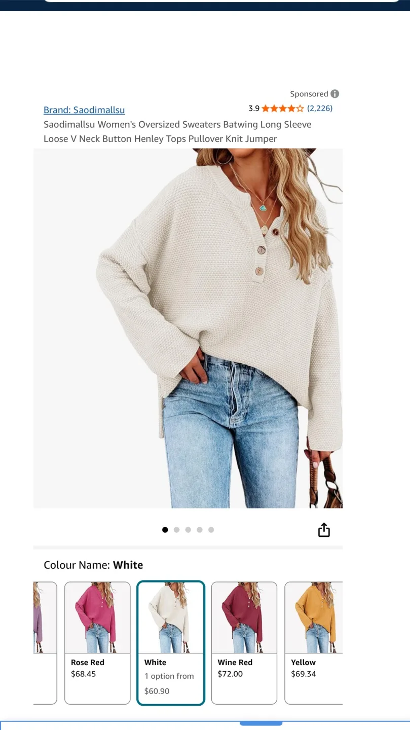 Saodimallsu Women's Oversized Knit Jumper thumbnail