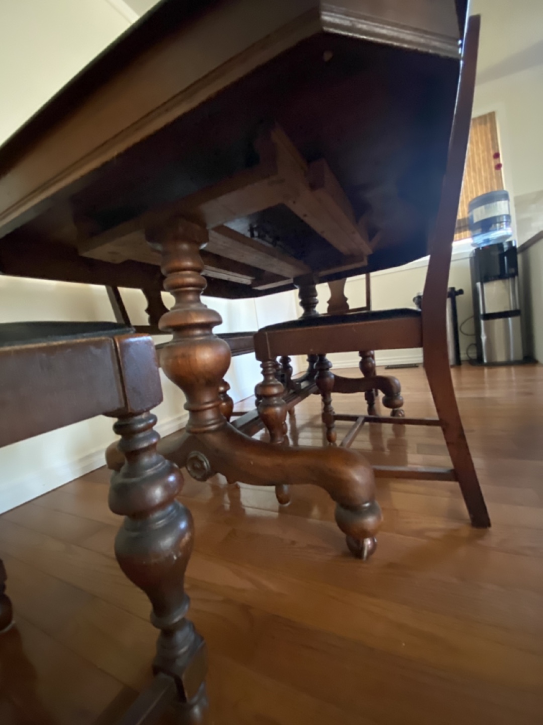 Antique Wood Dining Table Set with 4 Chairs - photo 3