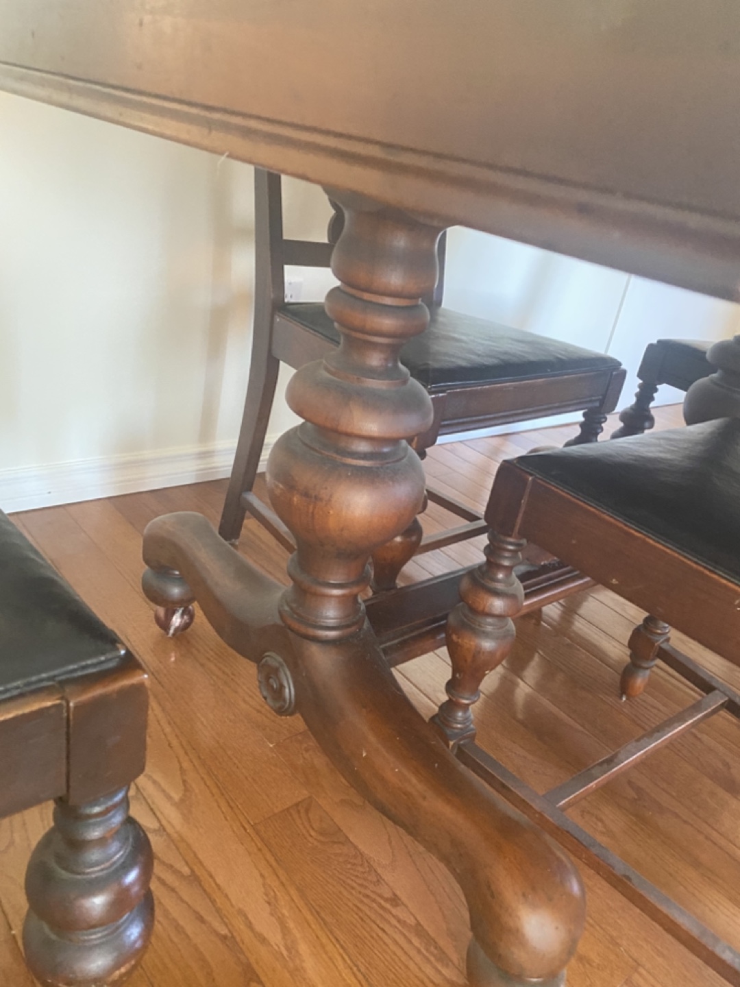 Antique Wood Dining Table Set with 4 Chairs - photo 2
