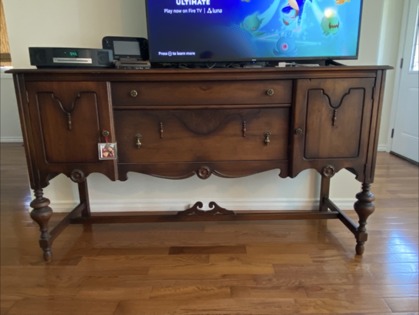 Antique Wood Dining Table Set with 4 Chairs - photo 5