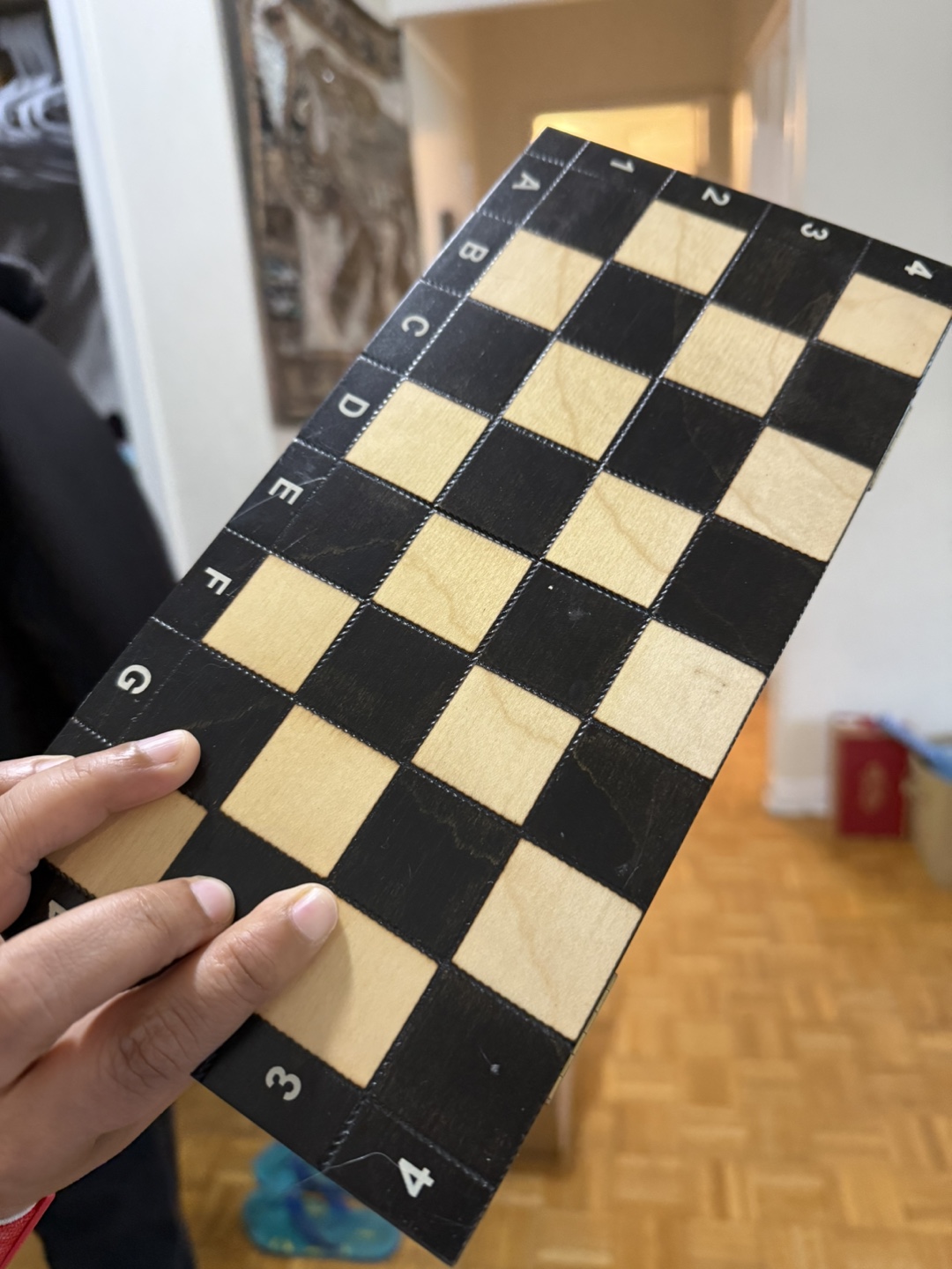 Vintage Wooden Chess Set with Storage Box