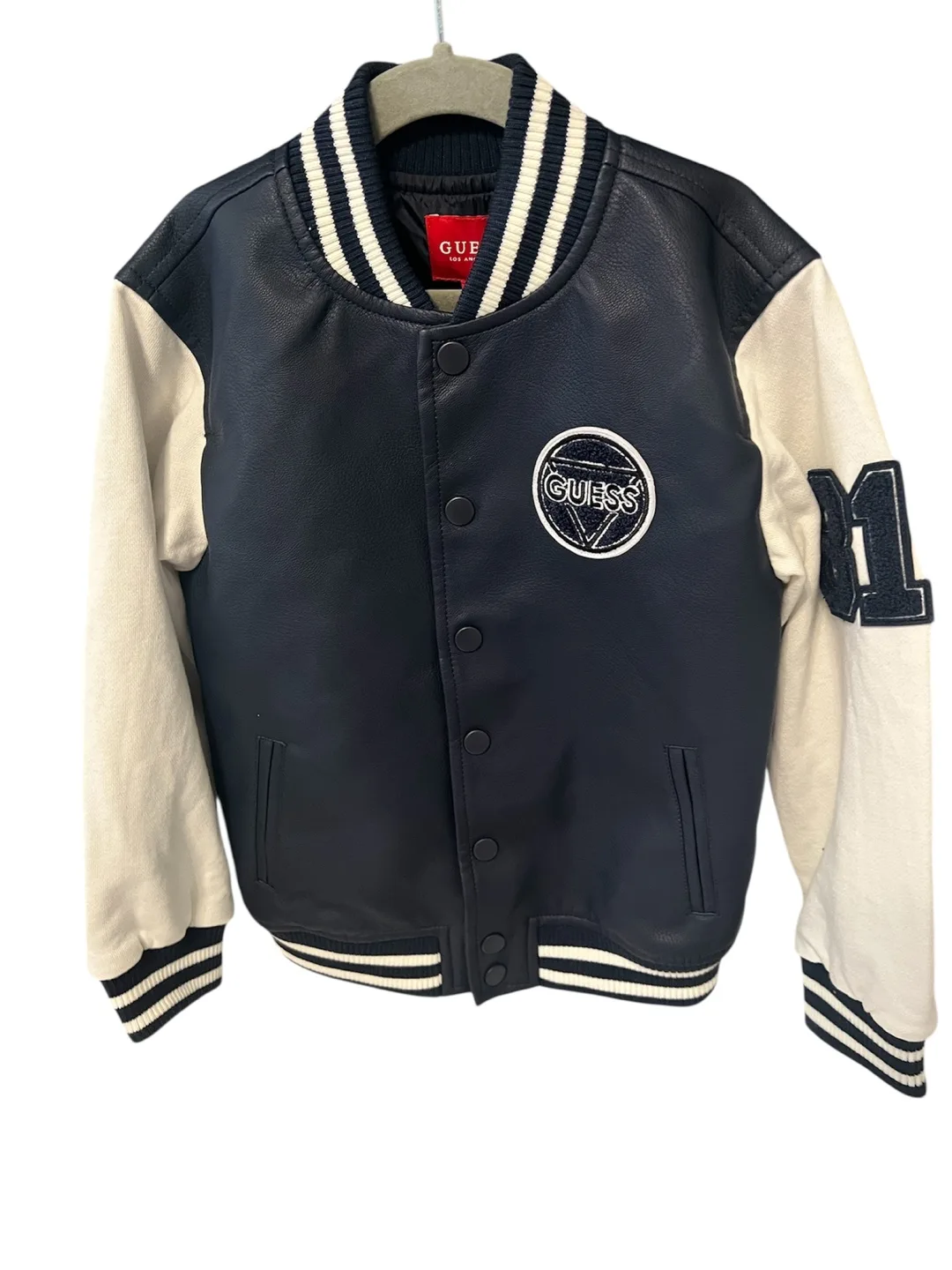 Brand New Guess Spring Game Varsity Jacket –Size 6 – Blue/White thumbnail
